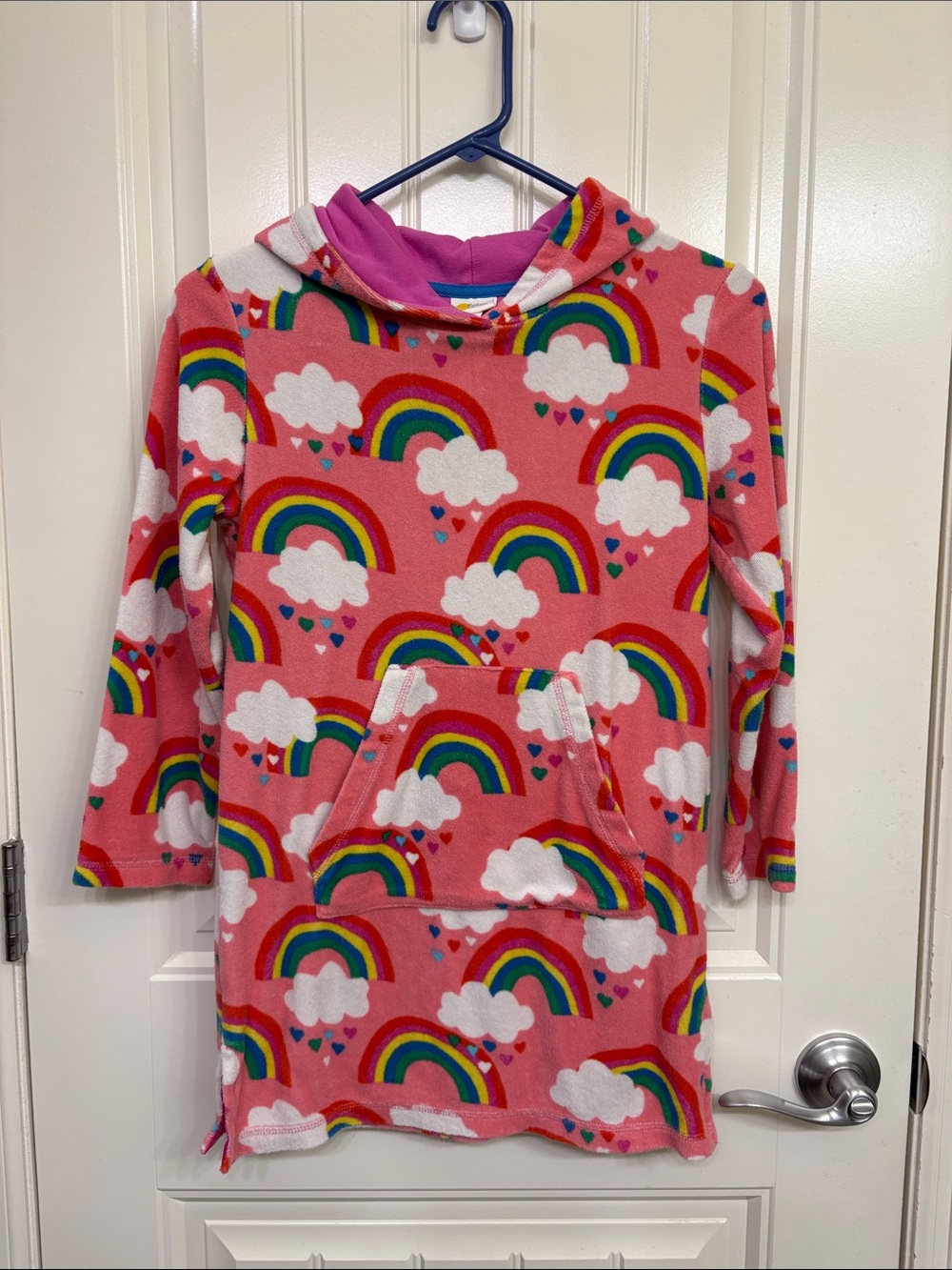 Boden Pink Rainbow & Cloud Kids Hoodie Coverup‎ Pool Towel Vacation Beach